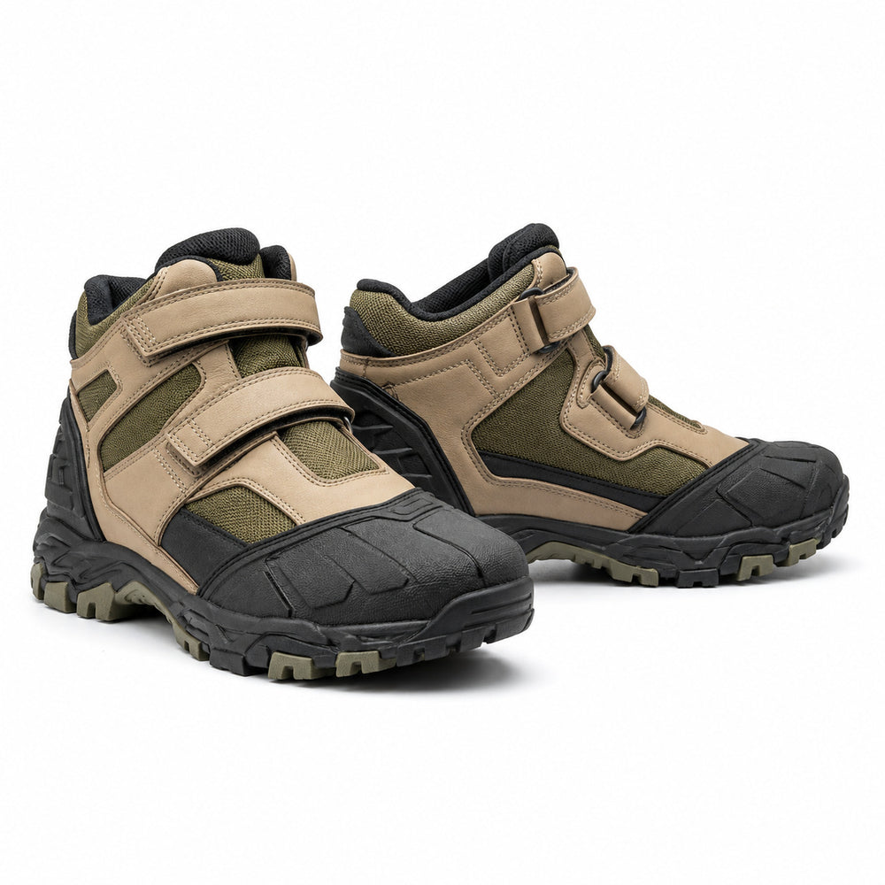 Sand Nomad Twin-Strap Motorcycle Riding Shoes – hero in Sand Beige / Olive