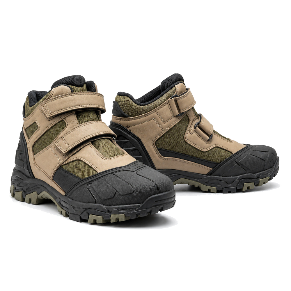Sand Nomad Twin-Strap Motorcycle Riding Shoes – hero in Sand Beige / Olive