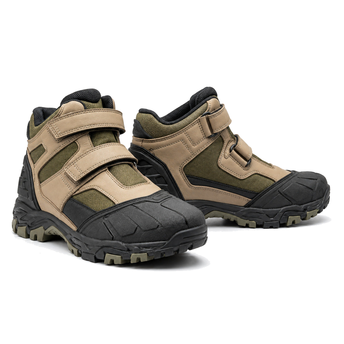 Sand Nomad Twin-Strap Motorcycle Riding Shoes – hero in Sand Beige / Olive