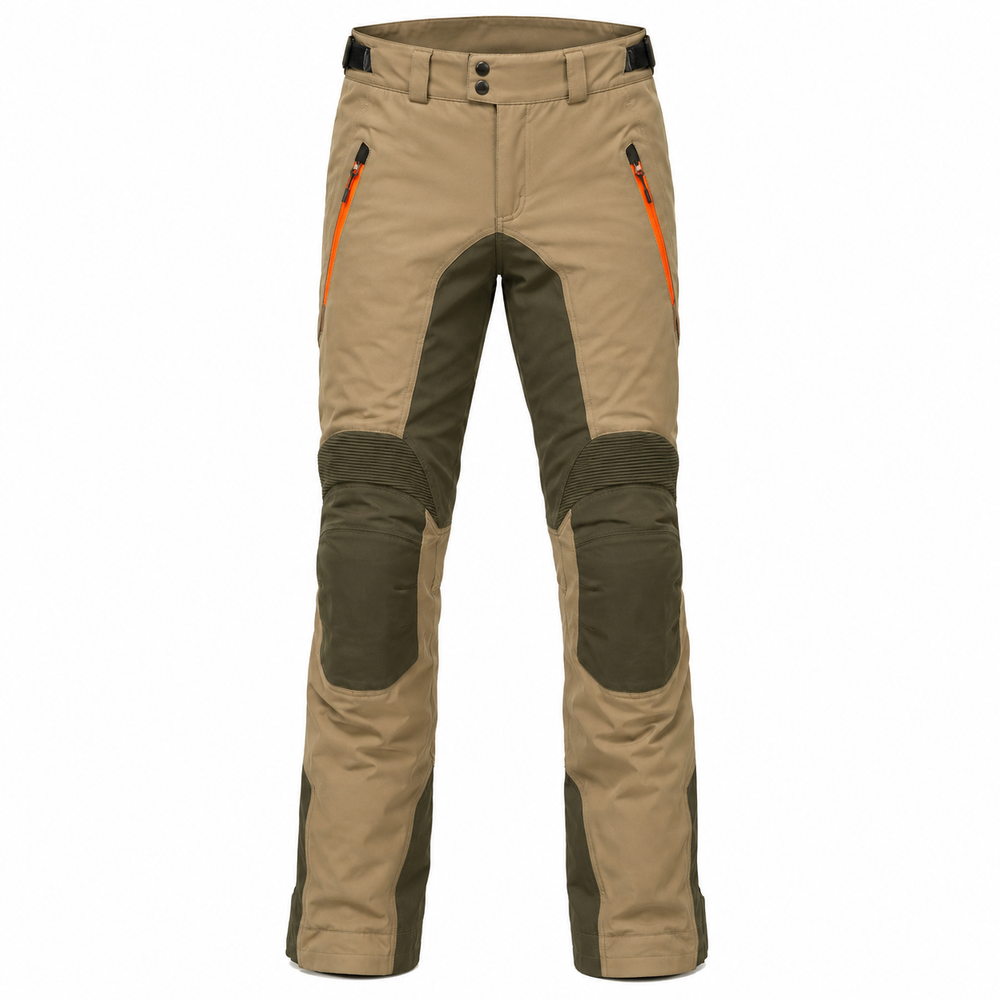 SandHorizon tan olive waterproof textile motorcycle pants — full front catalog view