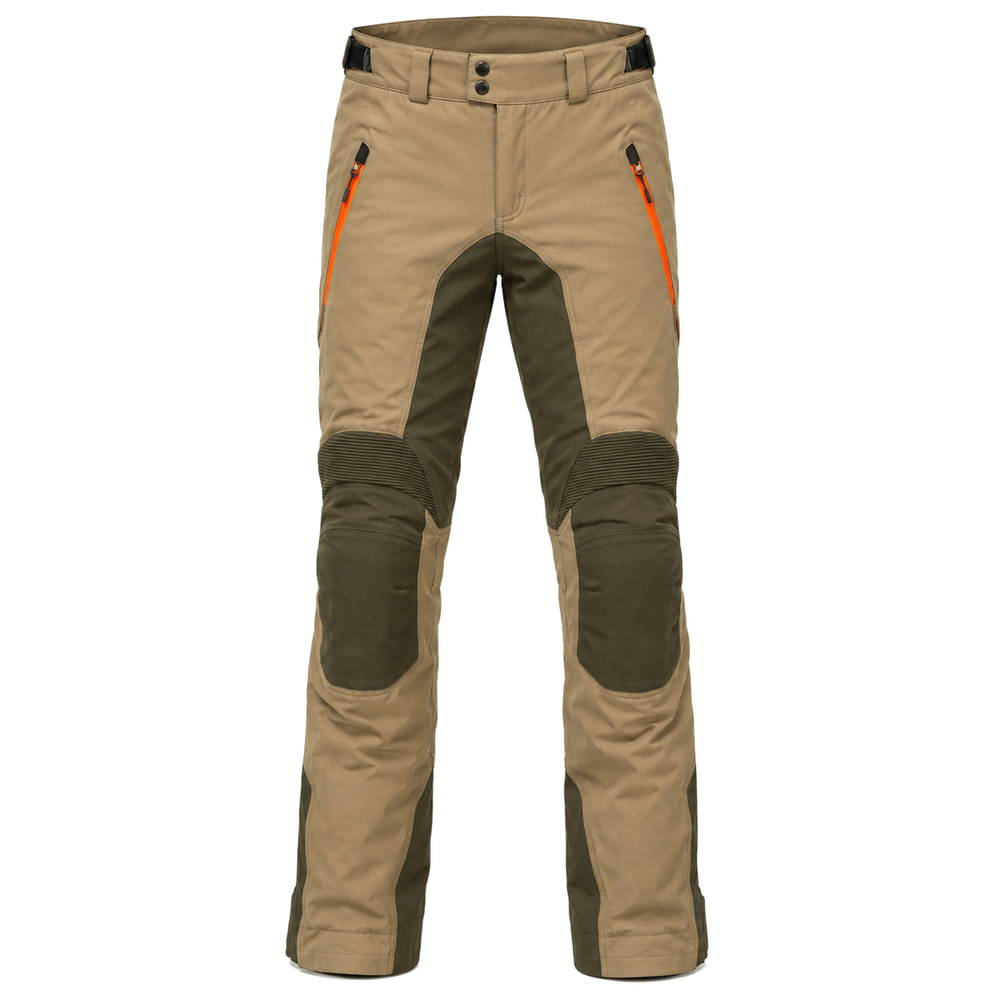 SandHorizon tan olive waterproof textile motorcycle pants — full front catalog view