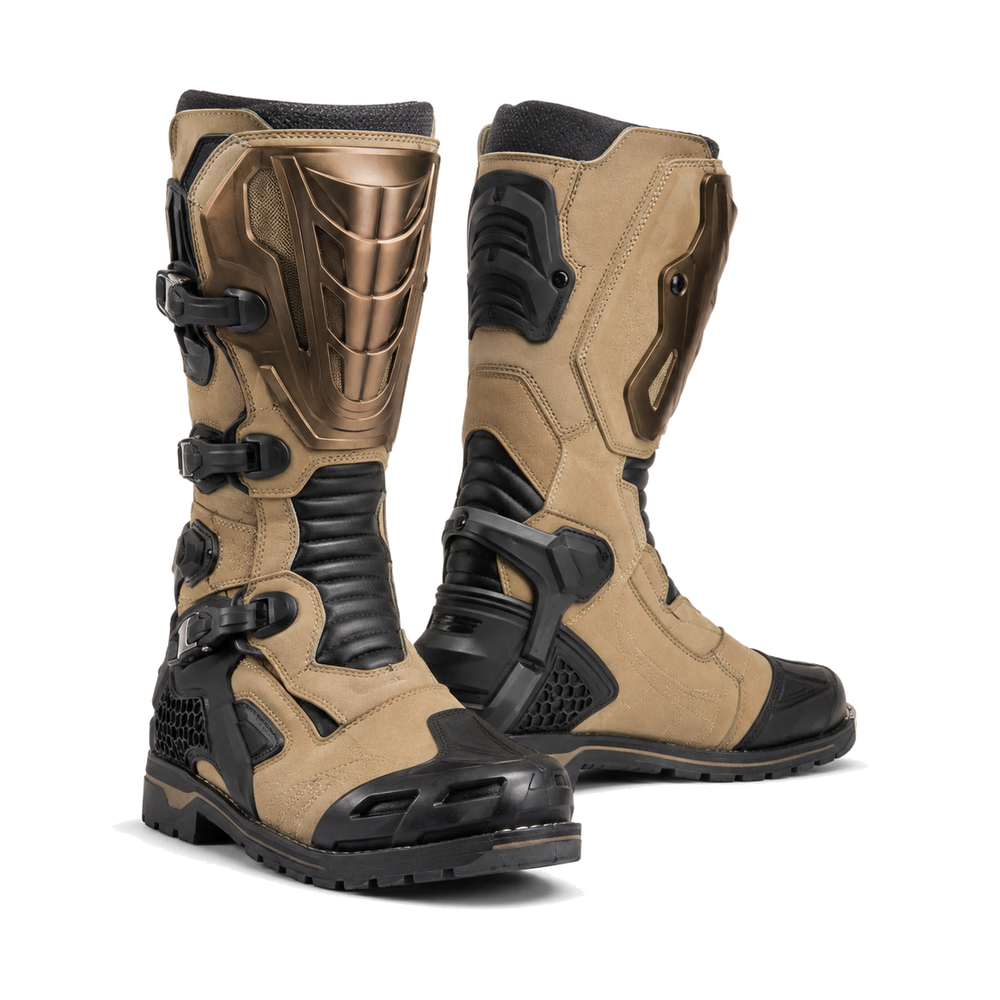 Sandstorm R Beige Racing Motorcycle Boots – hero – Sand Beige / Bronze / Black