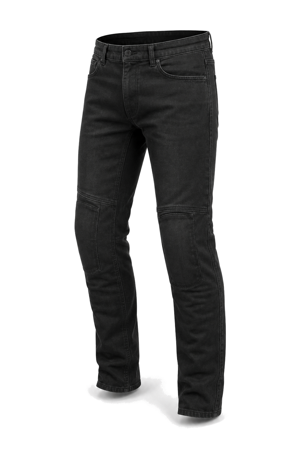 Shadowline Straight Armored Motorcycle Riding Jeans front three-quarter view on light gray background