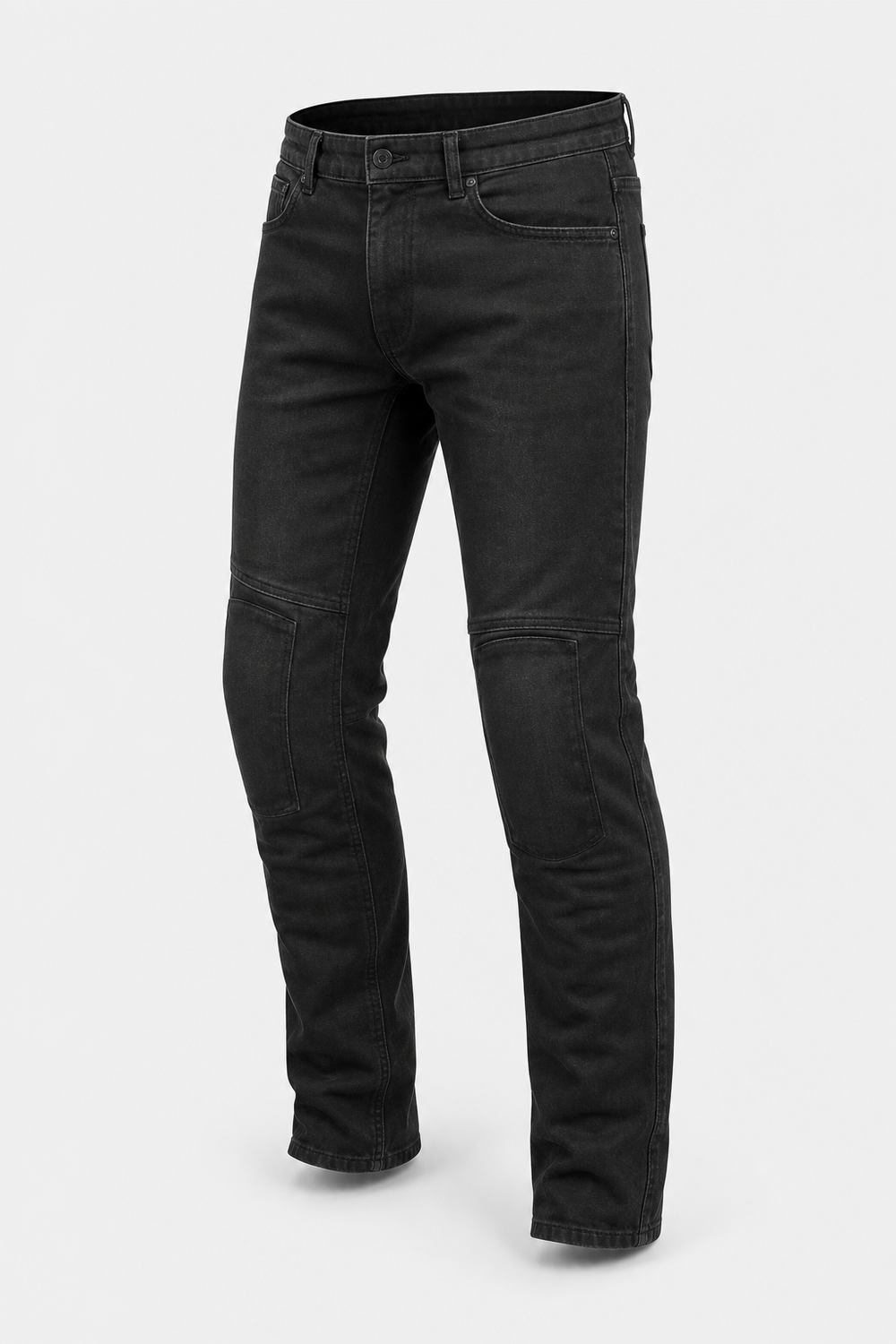 Shadowline Straight Armored Motorcycle Riding Jeans front three-quarter view on light gray background