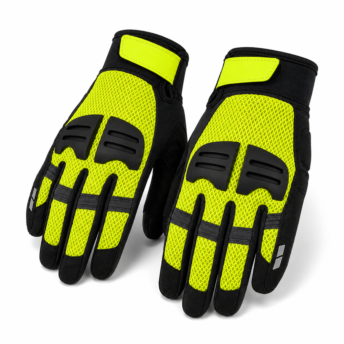 Three-quarter view of SignalAir high visibility motorcycle gloves