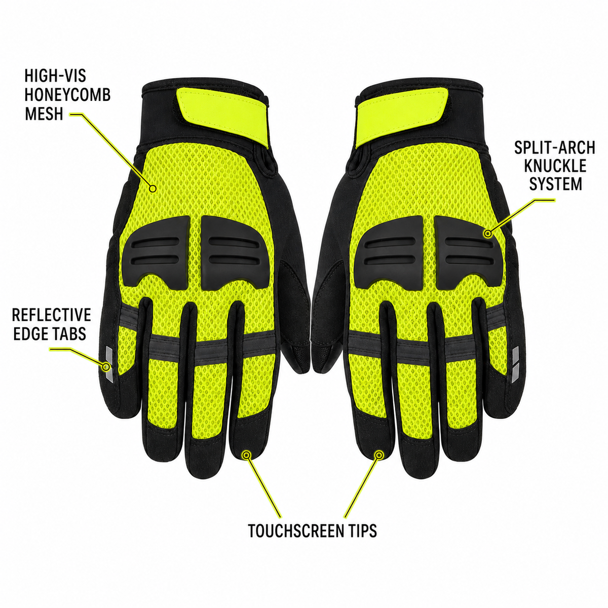 SignalAir high visibility motorcycle gloves feature guide