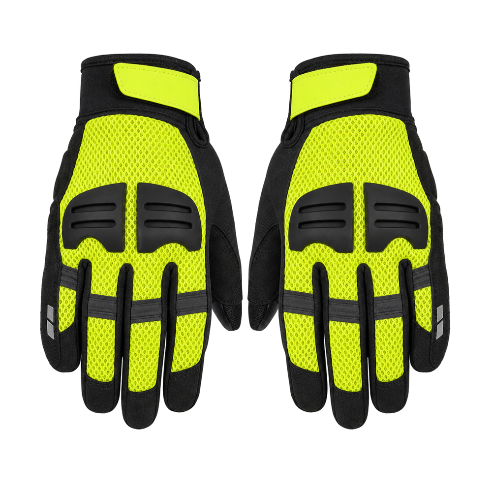 SignalAir high visibility mesh motorcycle gloves in fluorescent yellow and black
