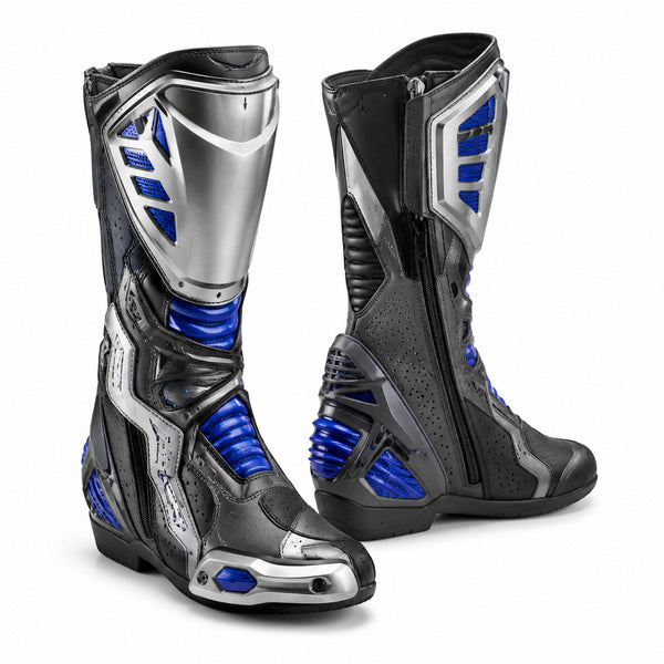 Silver Tempest Racing Motorcycle Boots