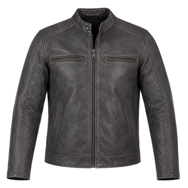 Slate Foundry Gray Leather Cruiser Jacket