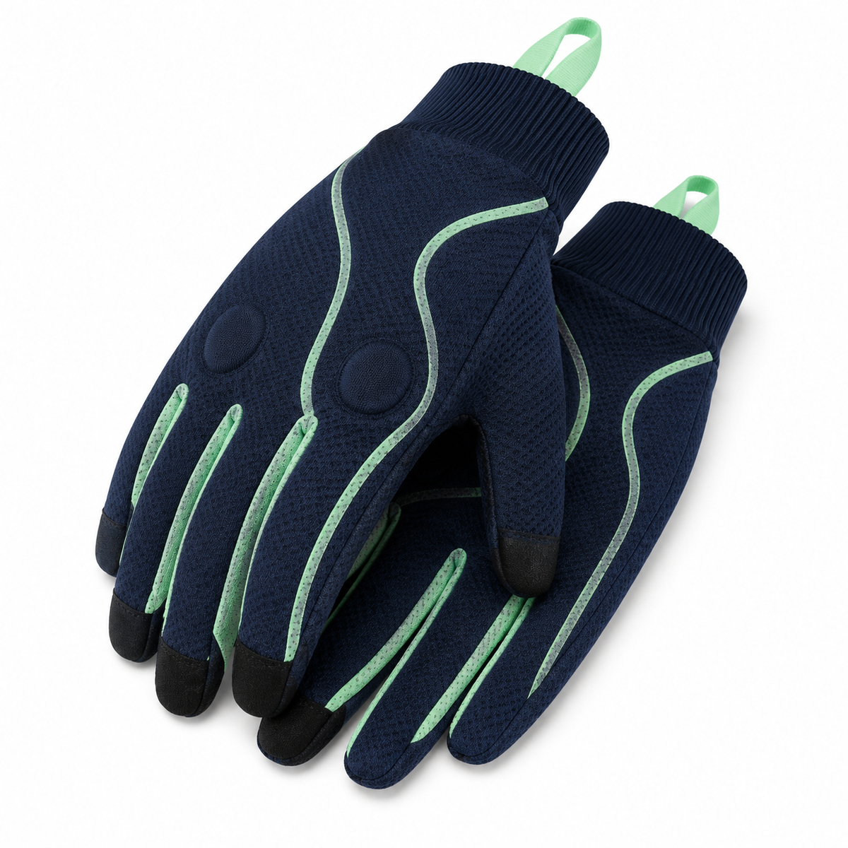 SlipStream Closure-Free Stretch Mesh Gloves three-quarter mesh and stitching detail