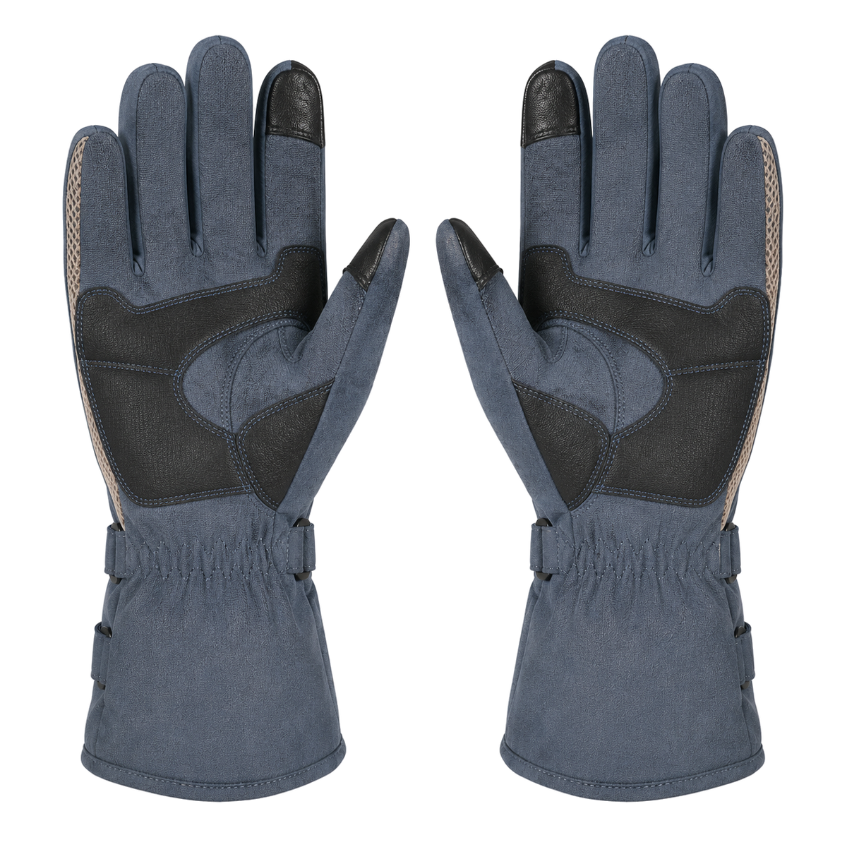 SlipStream Closure-Free Stretch Mesh Gloves palm-side construction view