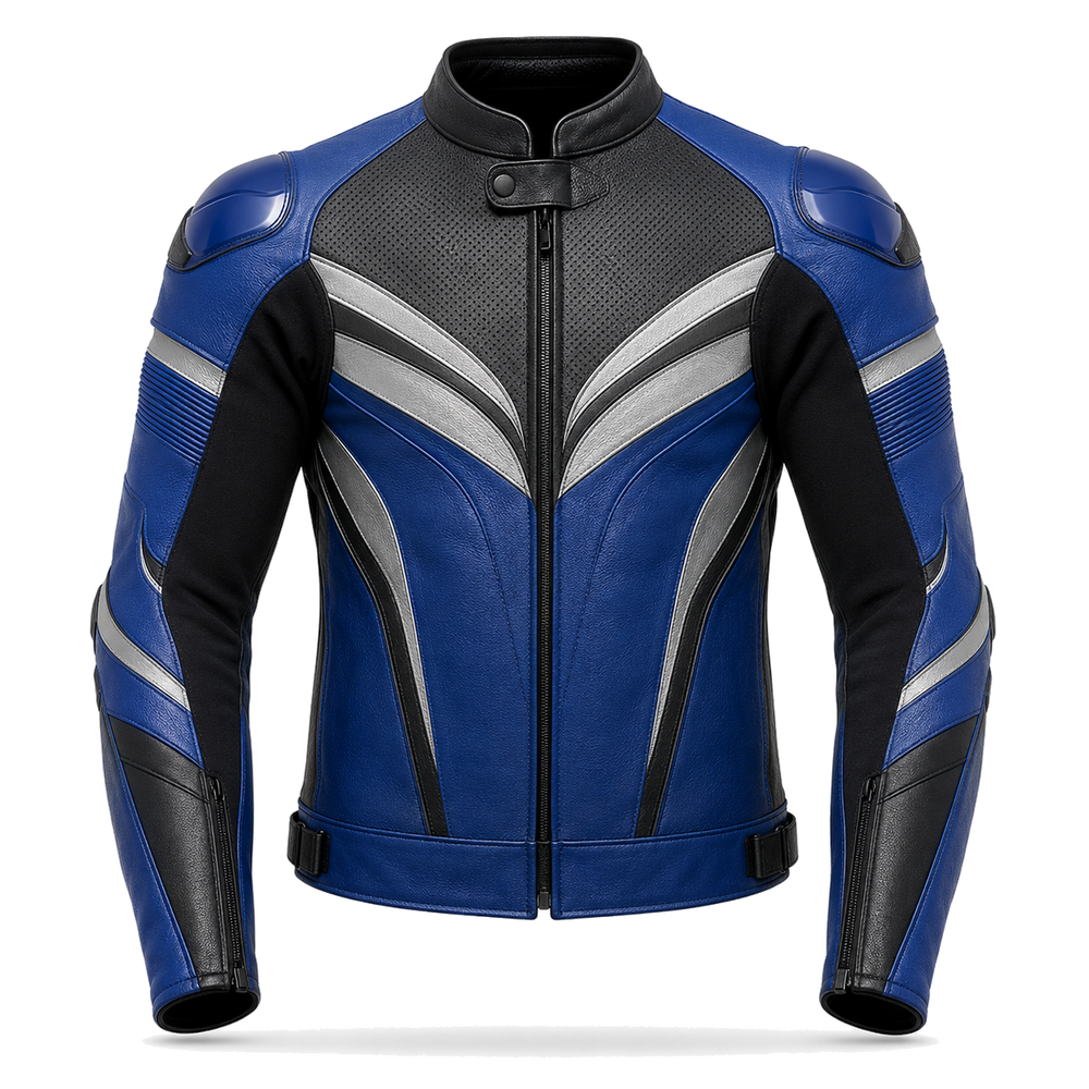 StealthRidge R original black leather racing jacket front view