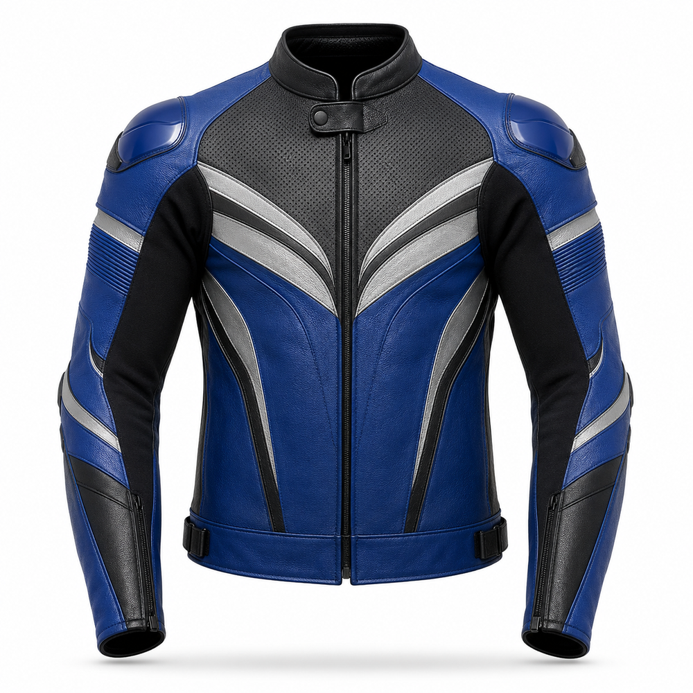StealthRidge R original black leather racing jacket front view