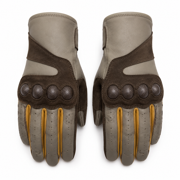 StoneTrail Taupe Mustard Street Motorcycle Gloves