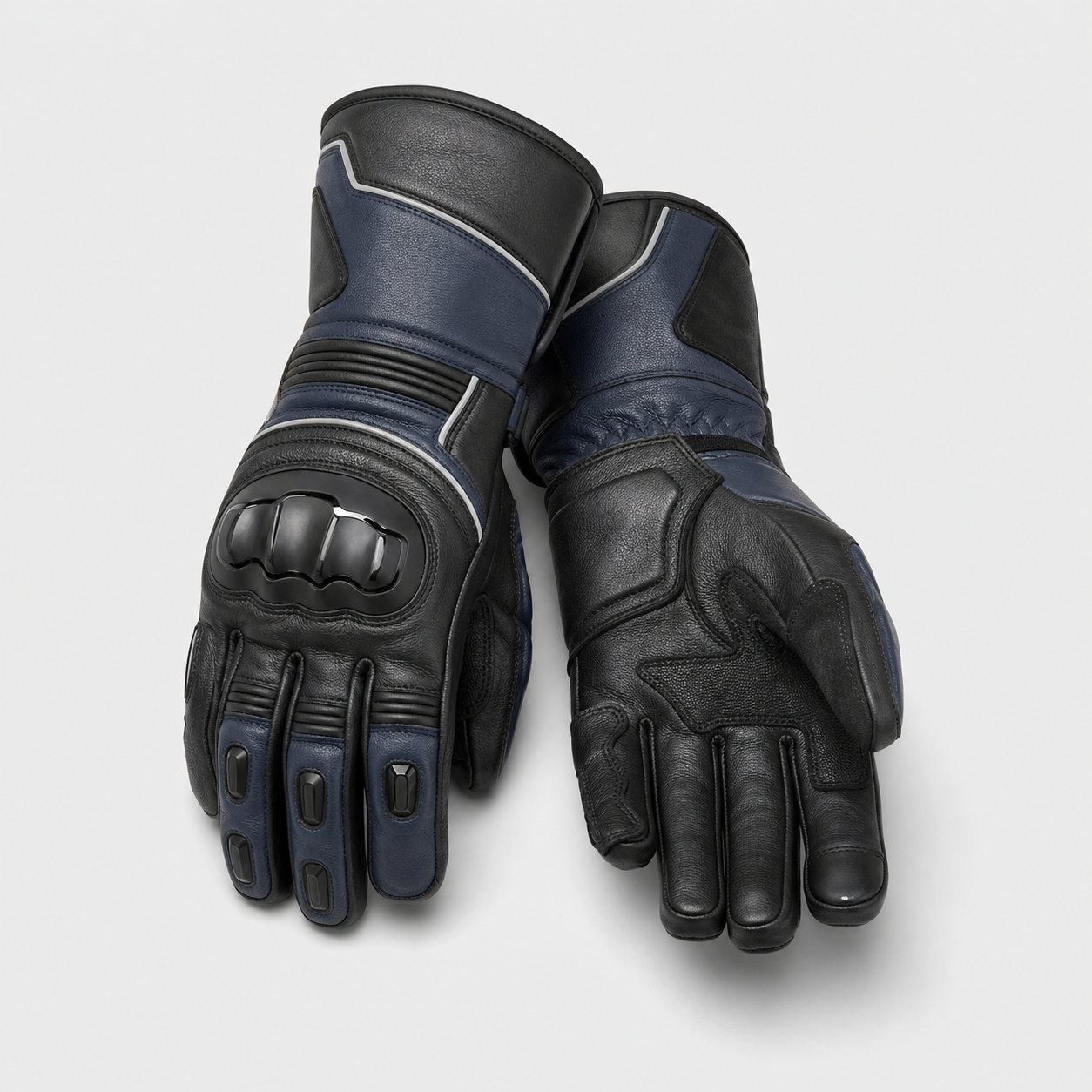 Stormguard waterproof leather motorcycle gloves hero view