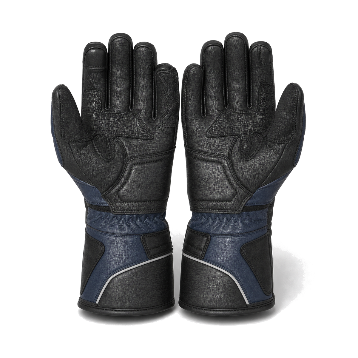 Stormguard waterproof leather motorcycle gloves palm view