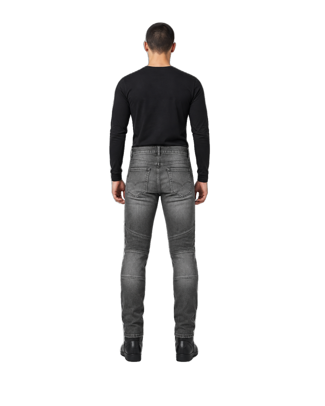 Stormwash Pro Armored Motorcycle Riding Jeans back view on male model on transparent background