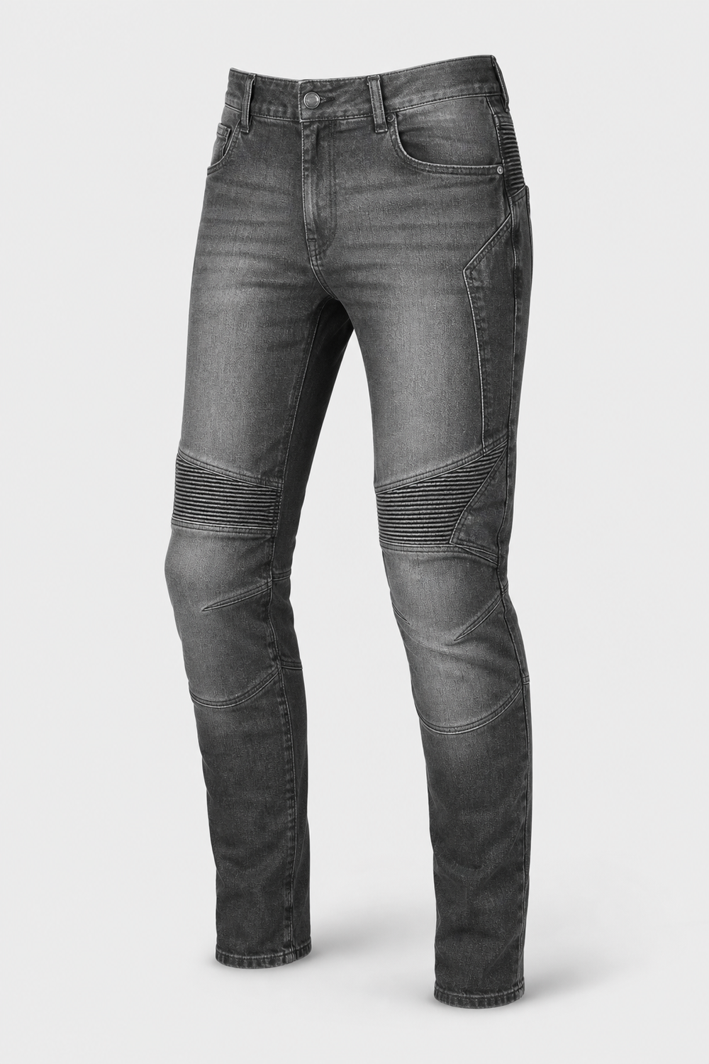 Stormwash Pro Armored Motorcycle Riding Jeans front three-quarter view on light gray background