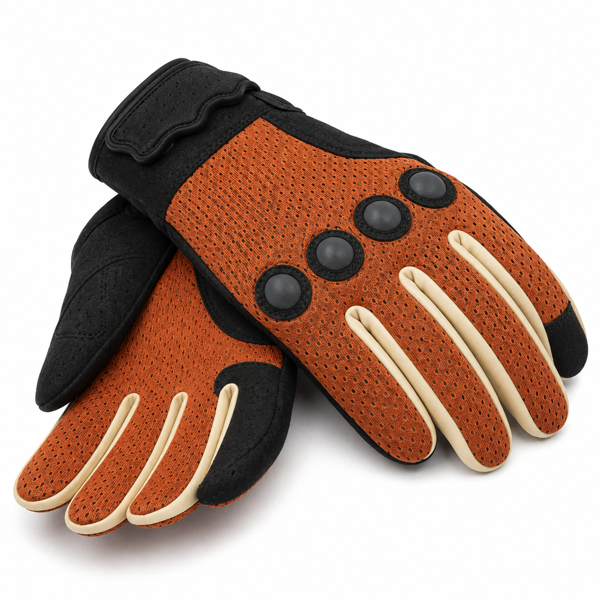 StreetRivet Retro Urban Mesh Gloves three-quarter mesh and stitching detail