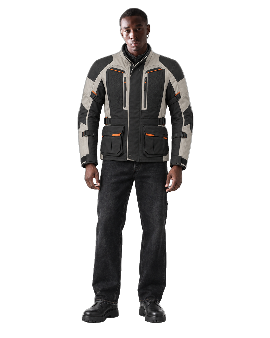 Summit Guard All-Season Motorcycle Jacket front view on male model with transparent background