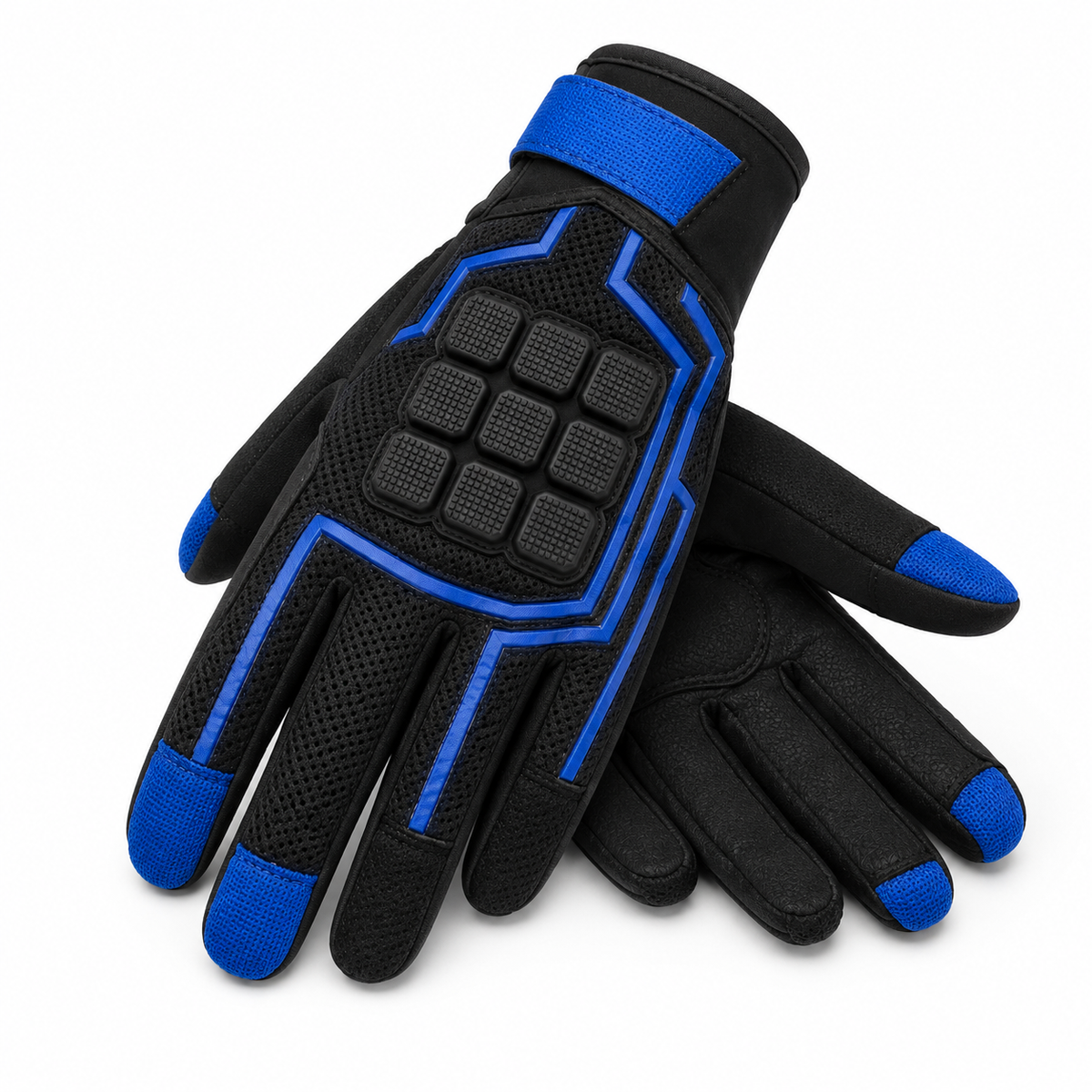 TapMatrix Touchscreen Mesh Motorcycle Gloves three-quarter mesh and stitching detail