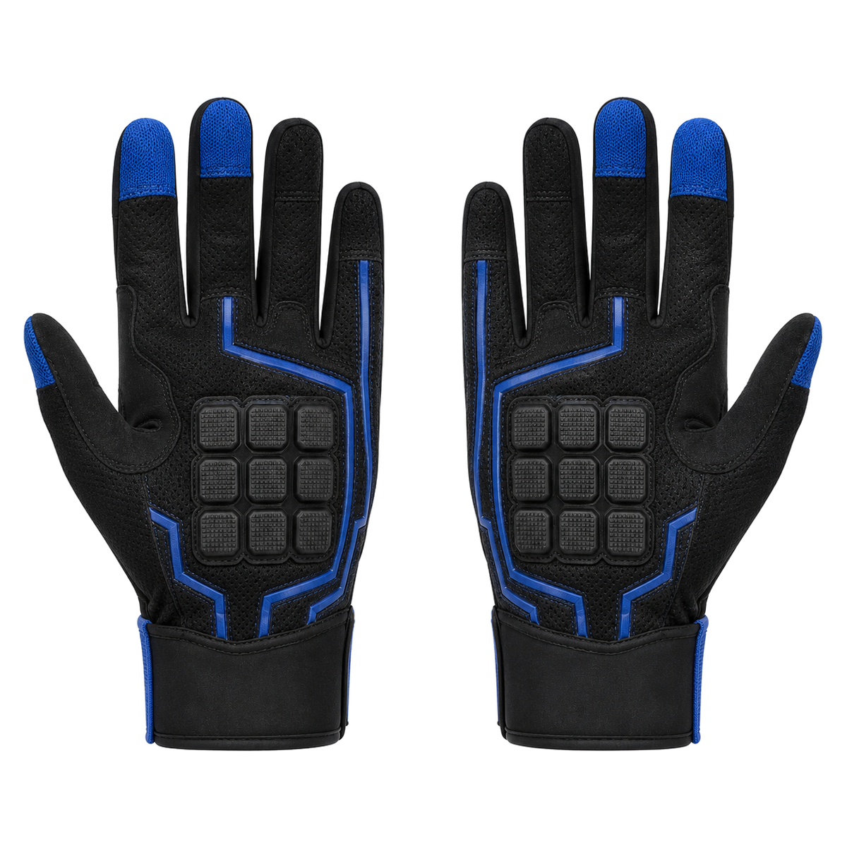 TapMatrix Touchscreen Mesh Motorcycle Gloves palm-side construction view