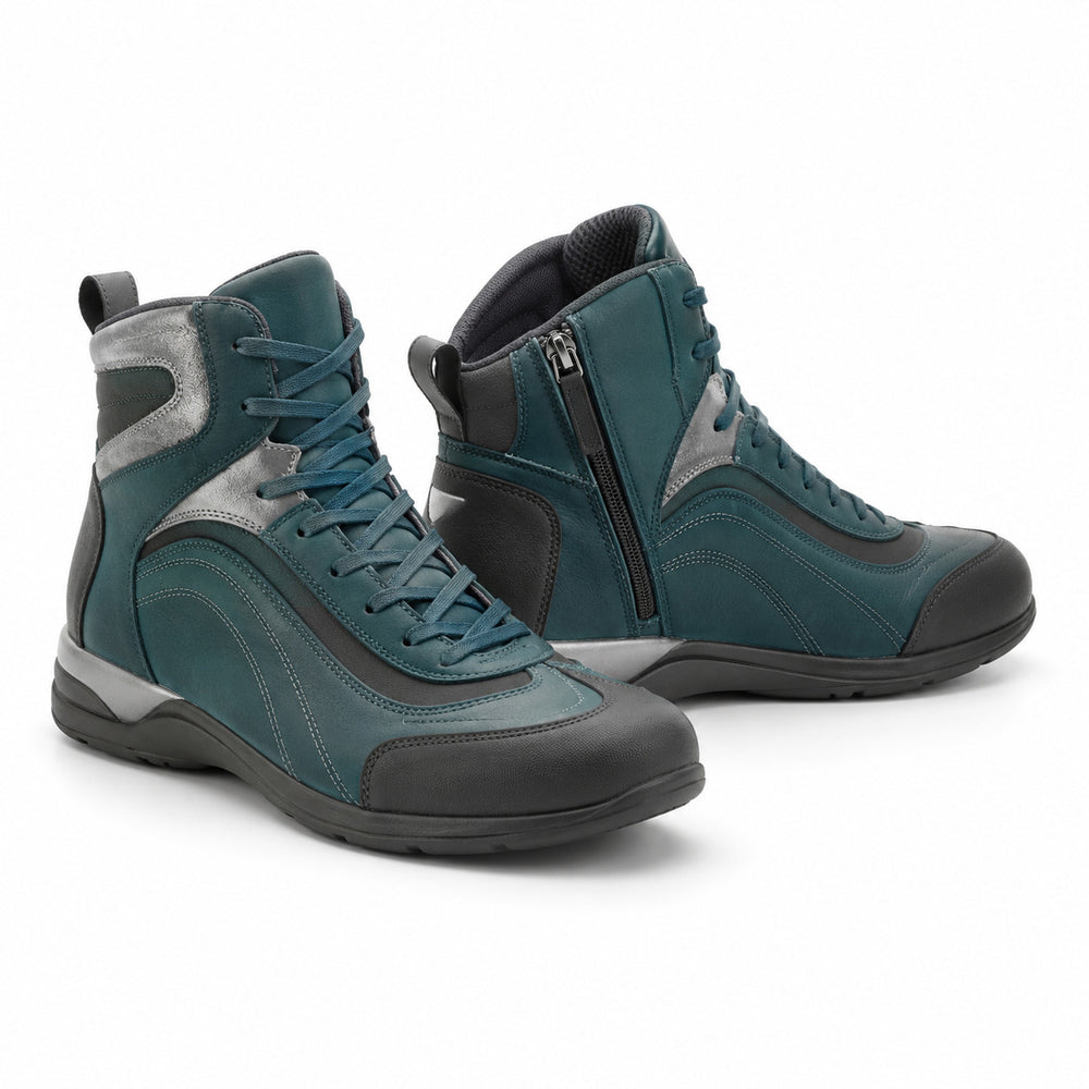 Teal Vector Women's High-Top Motorcycle Riding Shoes – hero in Deep Teal / Graphite
