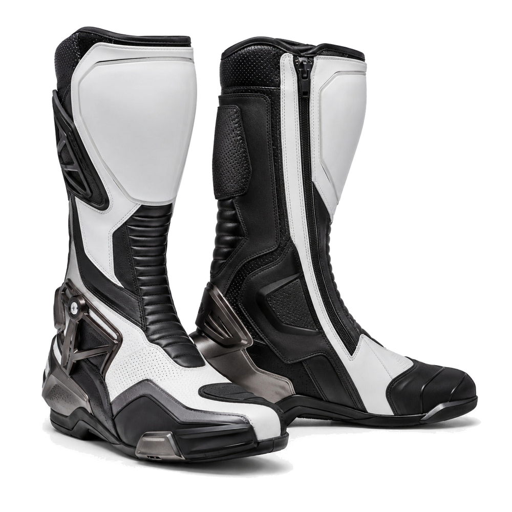 Titan Mono White Racing Motorcycle Boots – hero – White / Black / Gunmetal