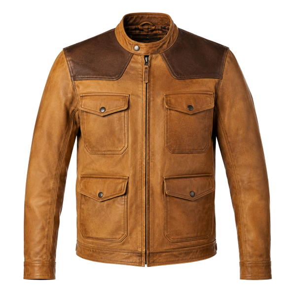 Tobacco Crest Brown Leather Cruiser Jacket