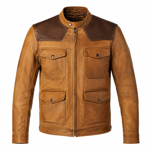 Tobacco Crest Brown Leather Cruiser Jacket
