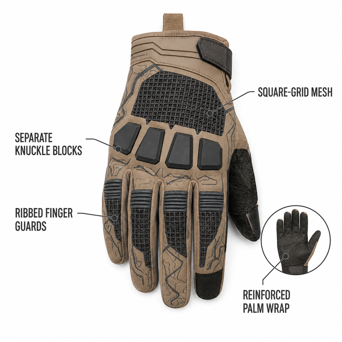 TrailGrid adventure mesh motorcycle gloves feature guide