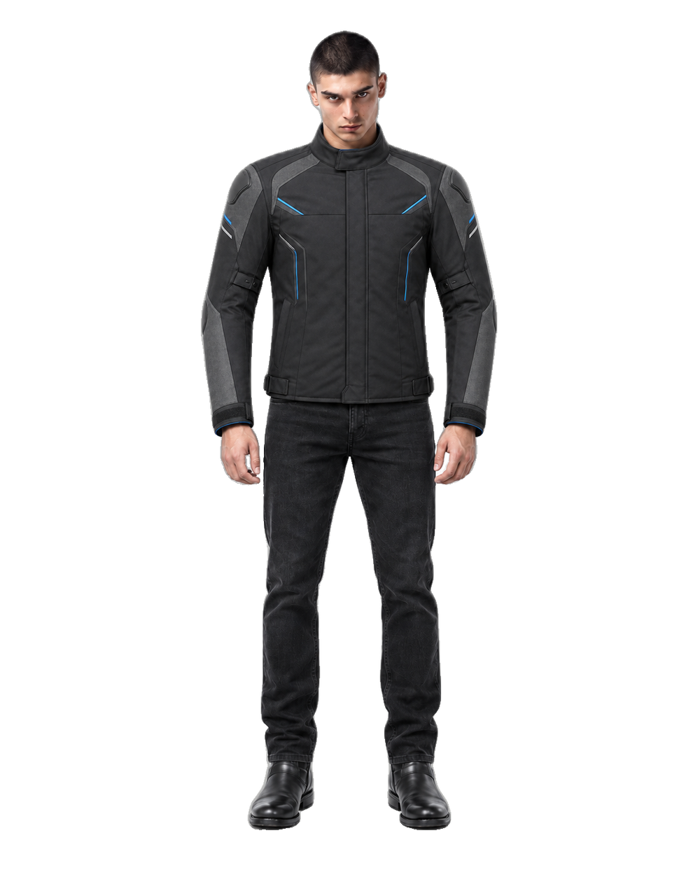 Urban Tempest All-Season Motorcycle Jacket front view on male model with transparent background