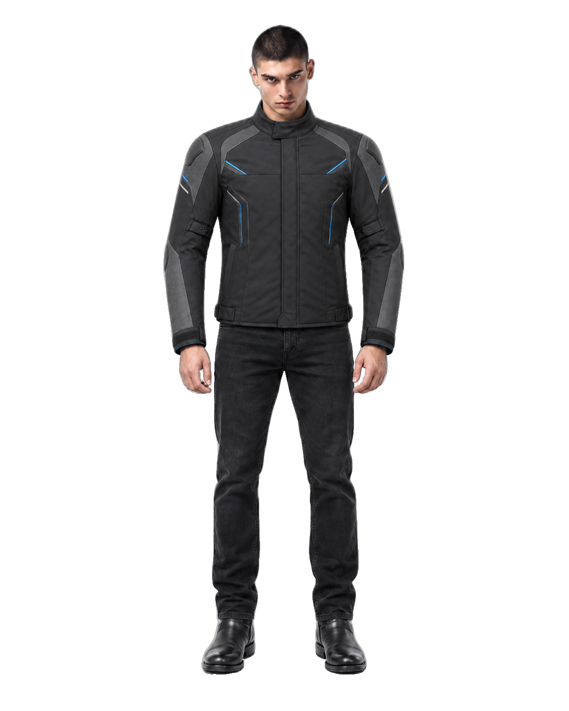Urban Tempest All-Season Motorcycle Jacket front view on male model with transparent background