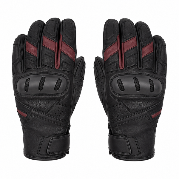 UrbanArc Black Burgundy Street Motorcycle Gloves