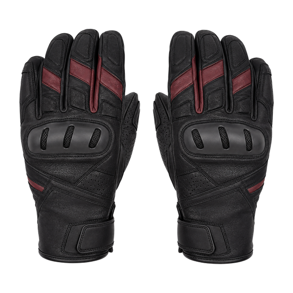 UrbanArc Black Burgundy Street Motorcycle Gloves