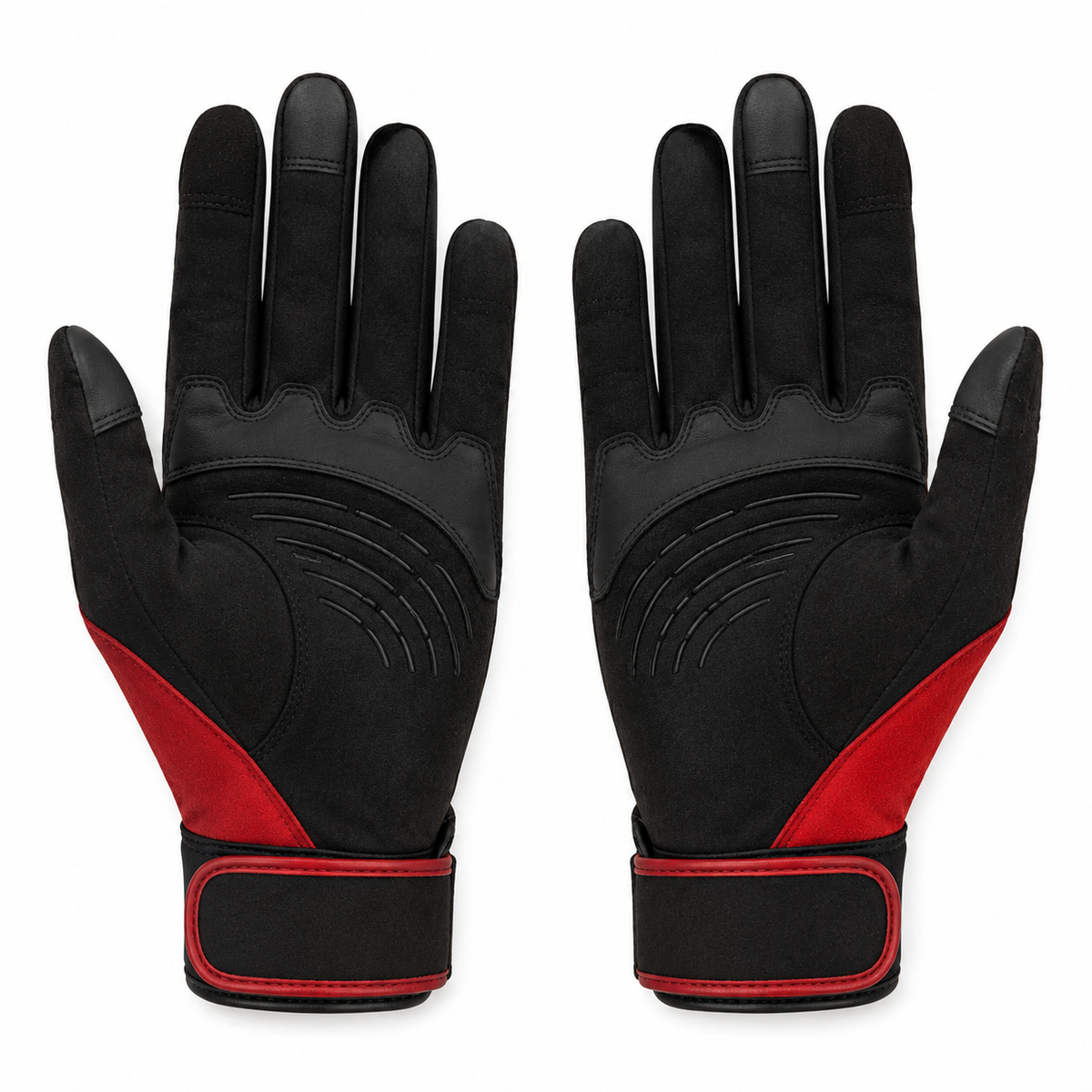 Palm view of Velocity Air gloves with synthetic-suede grip arcs