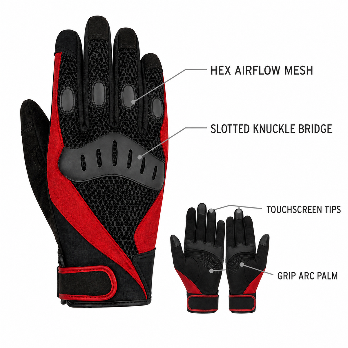 Velocity Air sport mesh motorcycle gloves feature guide