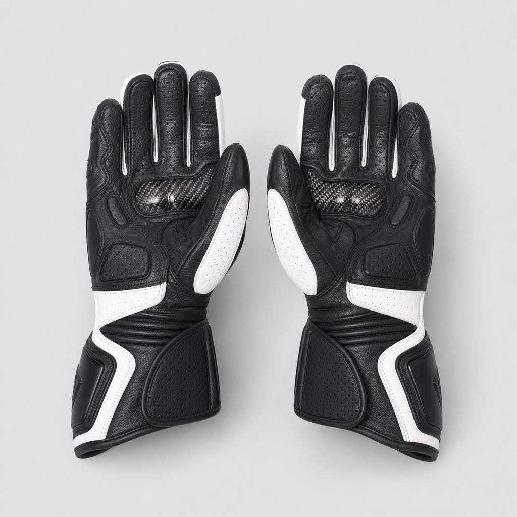 Velocity Carbon leather motorcycle gloves palm view