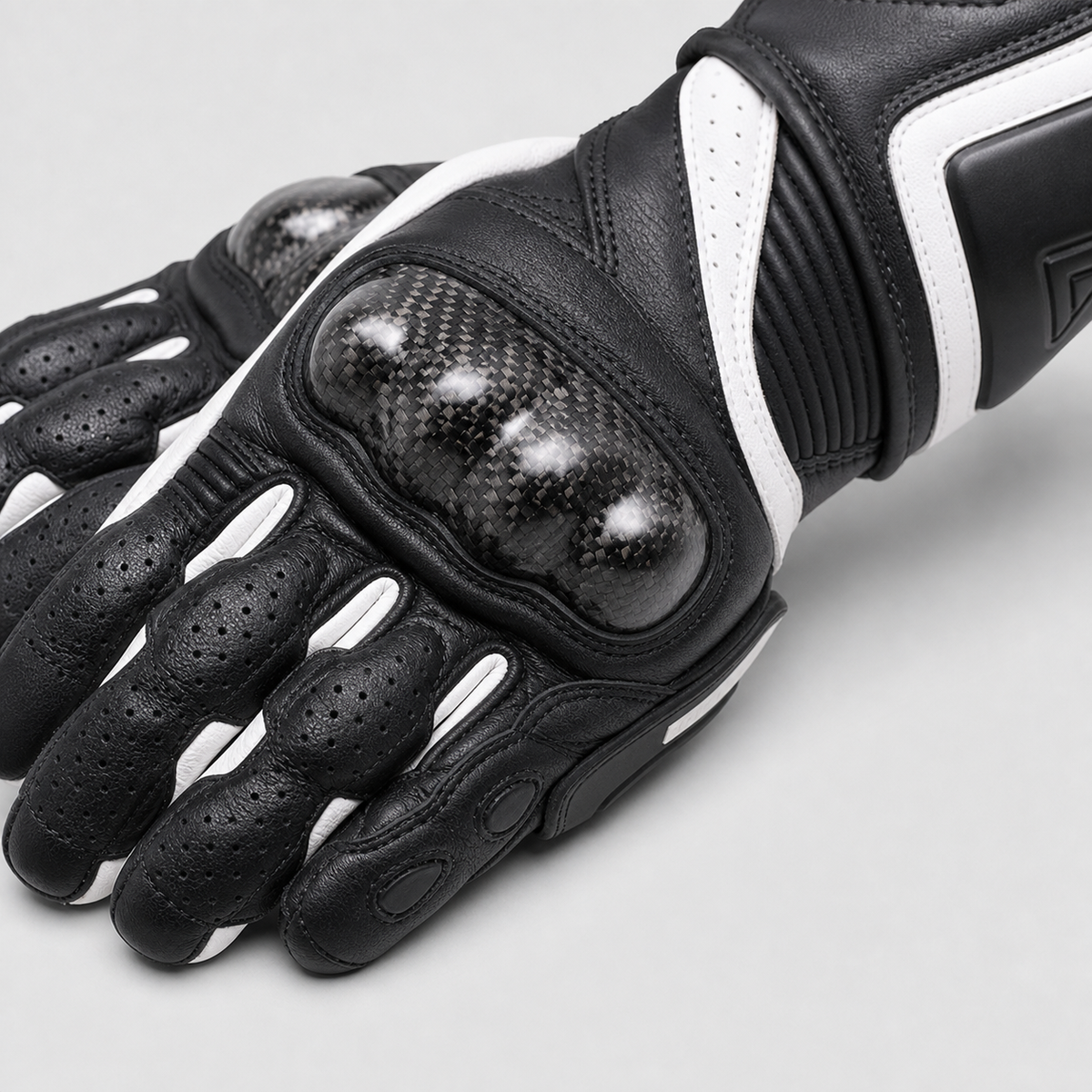 Velocity Carbon motorcycle glove carbon knuckle detail