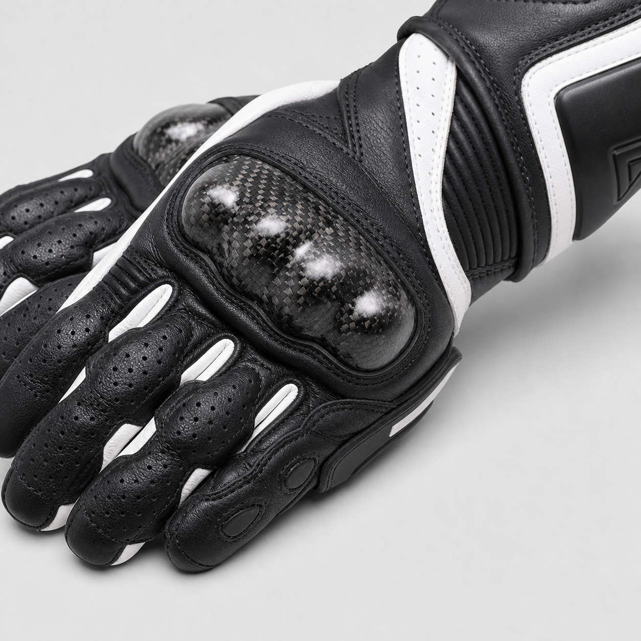 Velocity Carbon motorcycle glove carbon knuckle detail