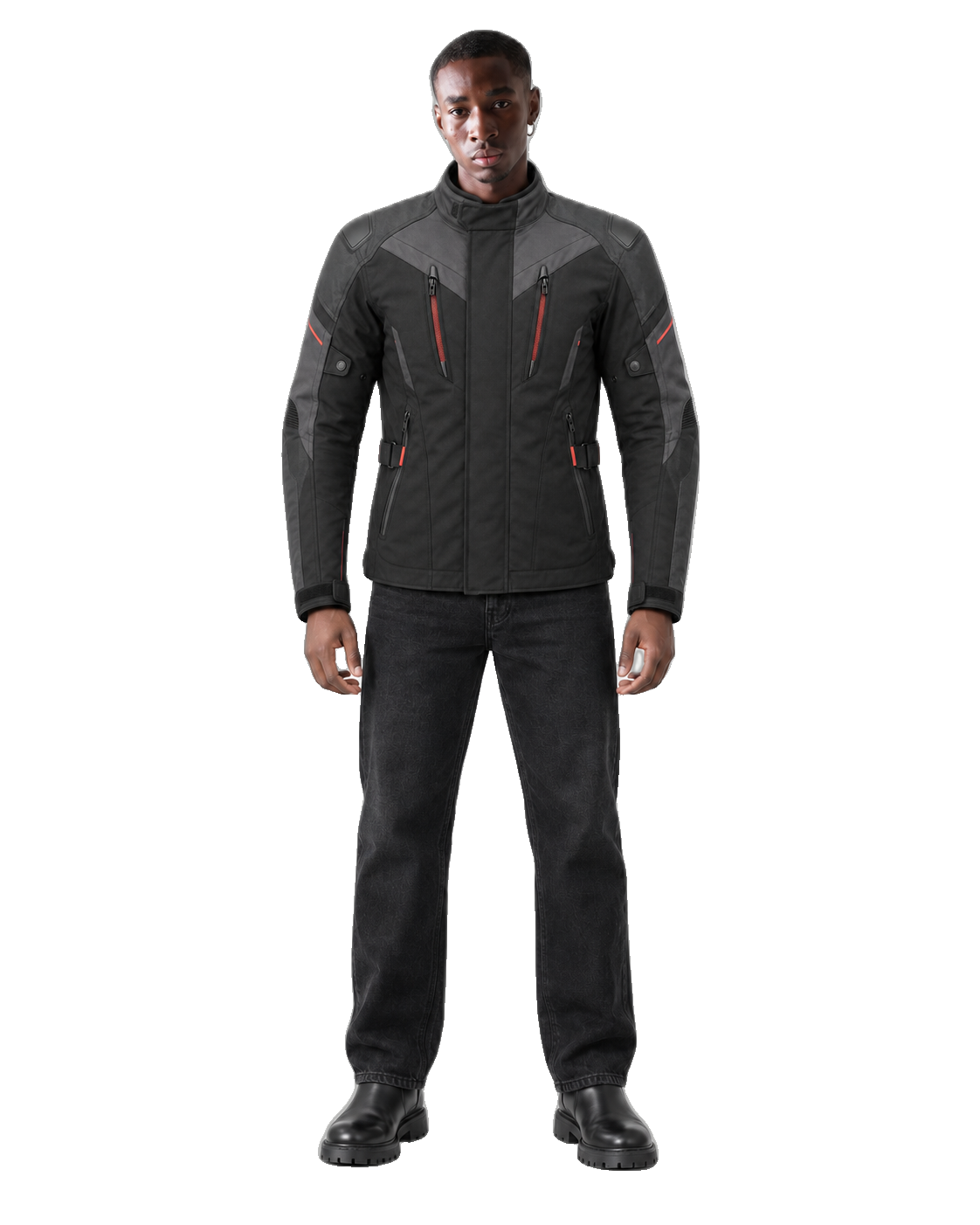 Velocity Climate All-Season Motorcycle Jacket front view on male model with transparent background