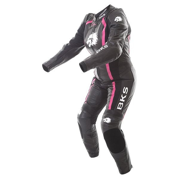 BKS Dakota Womens Black Pink Motorcycle Racing Suit - ZEES MOTO