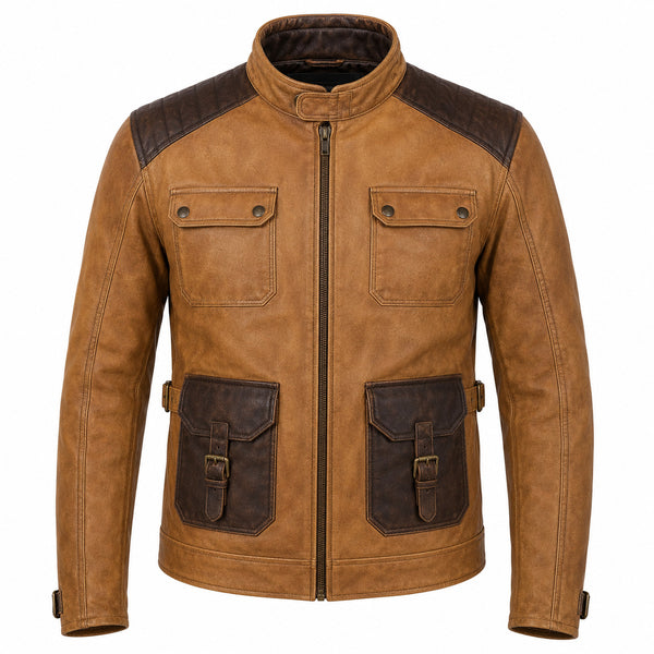 Whiskey Line Tan Leather Cruiser Jacket