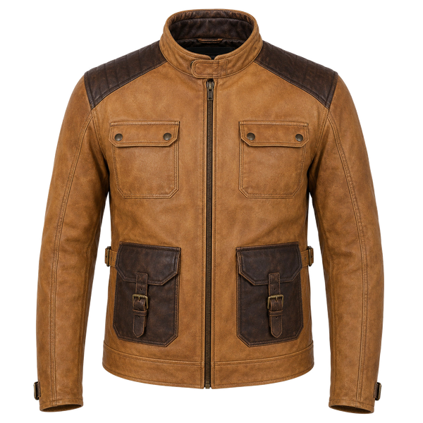 Whiskey Line Tan Leather Cruiser Jacket