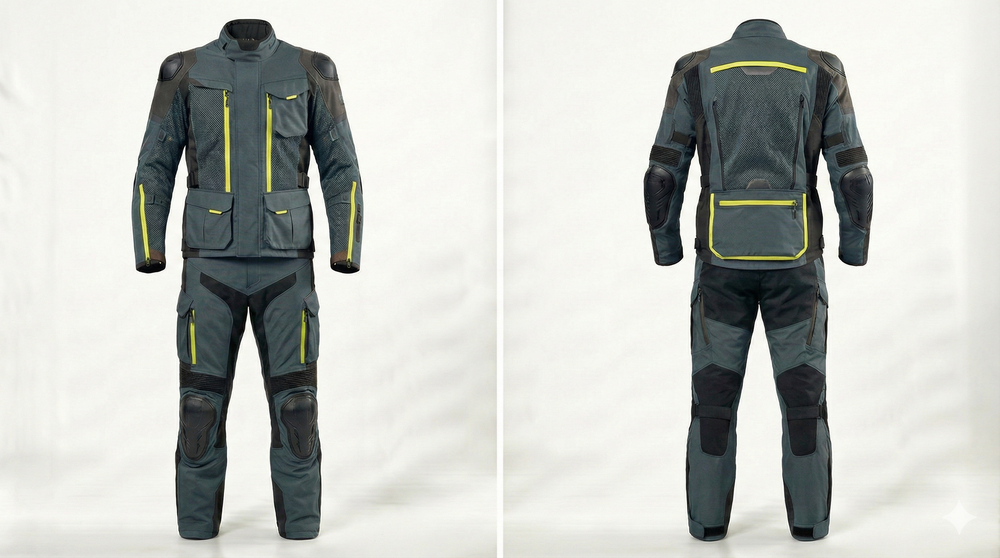 ZEESMOTO Graphite Horizon Adventure Textile Motorcycle Suit - CE Armored
