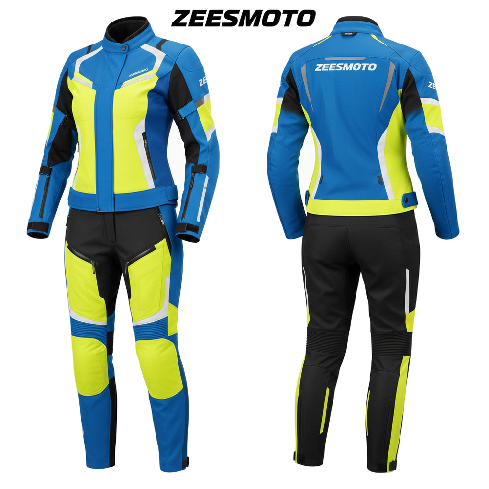 Womens Cobalt-Surge Textile Motorcycle Suit - Zees Moto