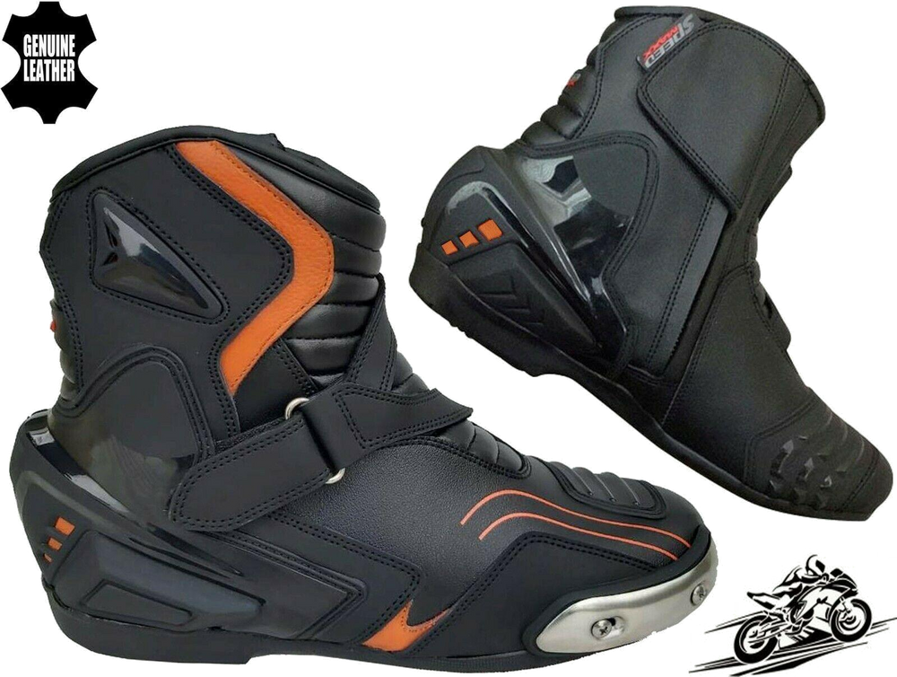 ZMB-013 Motorcycle/Motorbike Leather Shoes Custom Made - ZEES MOTOR SPORTS
