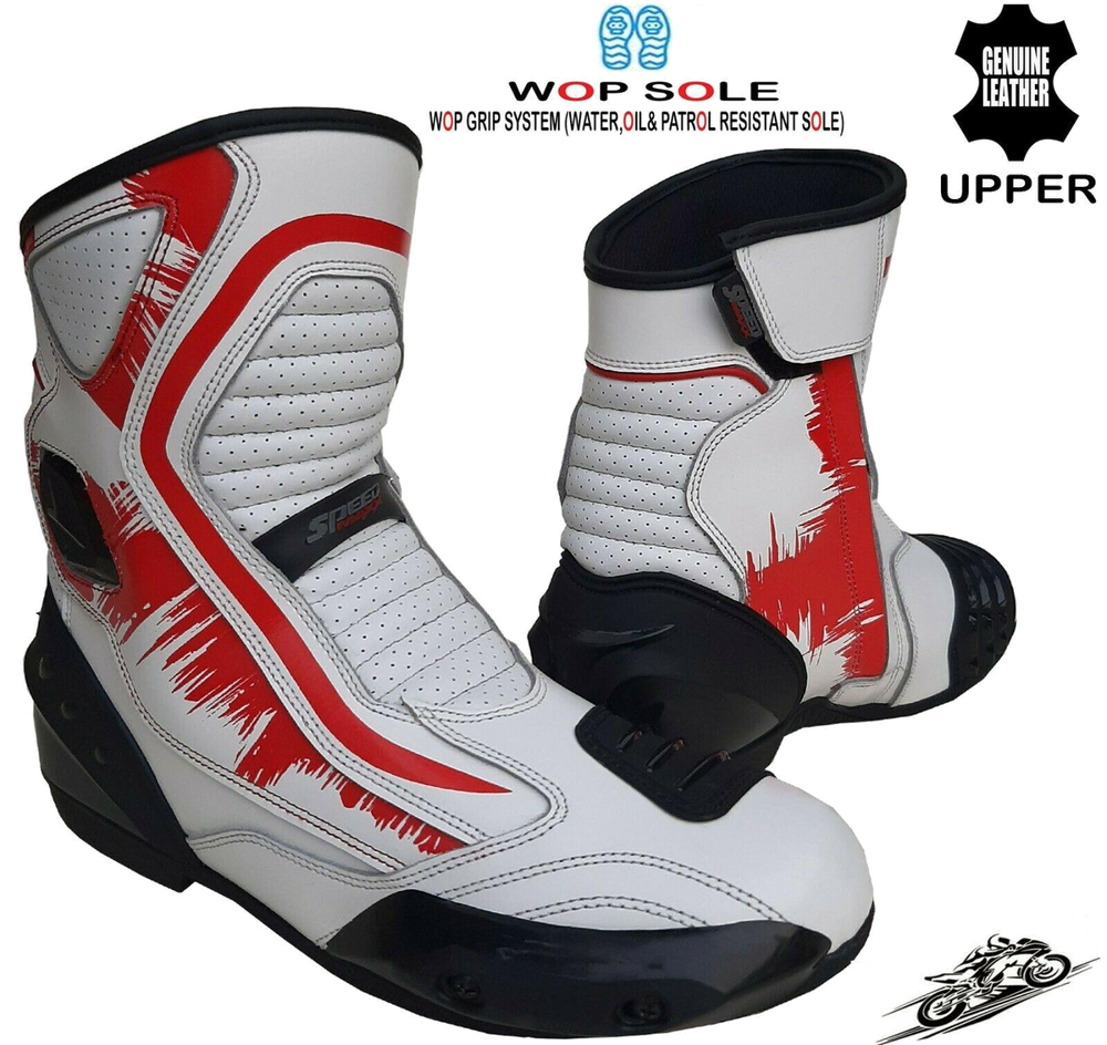 ZMB-017 Motorcycle/Motorbike Leather Shoes Custom Made - ZEES MOTOR SPORTS