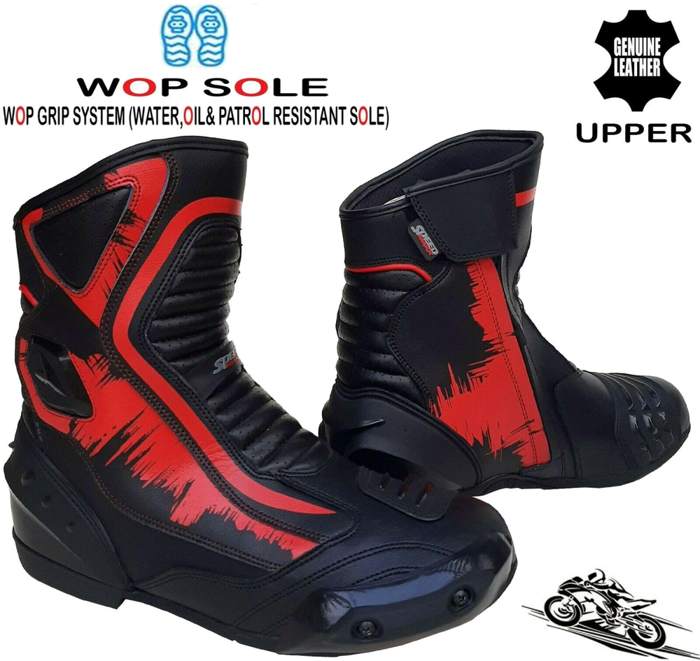 ZMB-018 Motorcycle/Motorbike Leather Shoes Custom Made - ZEES MOTOR SPORTS