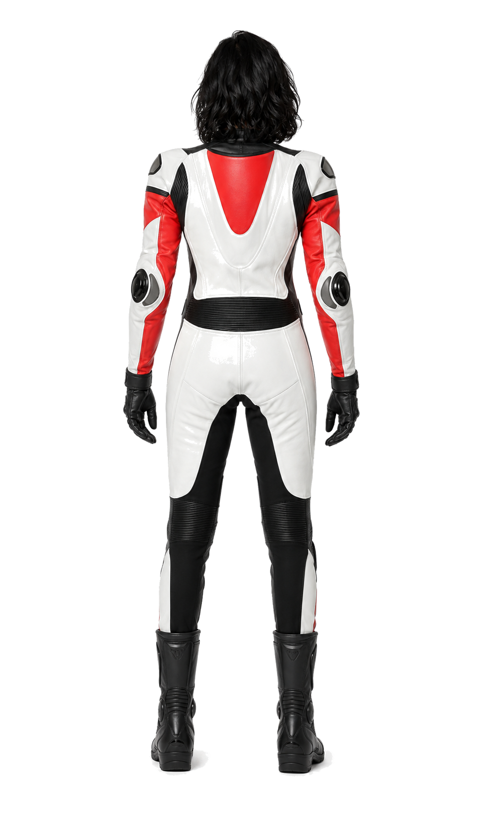 ZMW-001 Women's Motorcycle Suit back view on female model